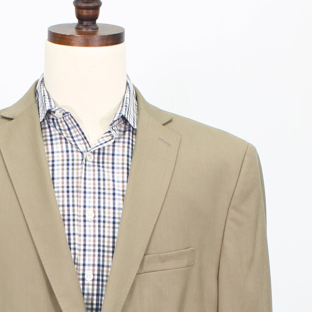 Lands' End 46R Beige Blazer Sport Coat Jacket 2-Button Solid Y324 - Picture 5 of 11